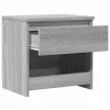  2 db szürke sonoma színű szerelt fa éjjeliszekrény 40x30x39 cm