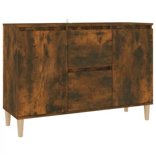  füstös tölgy színű szerelt fa tálalószekrény 101 x 35 x 70 cm