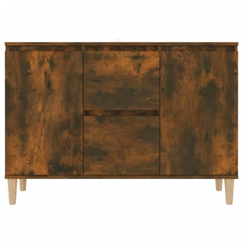  füstös tölgy színű szerelt fa tálalószekrény 101 x 35 x 70 cm