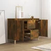  füstös tölgy színű szerelt fa tálalószekrény 101 x 35 x 70 cm