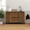  füstös tölgy színű szerelt fa tálalószekrény 104 x 35 x 70 cm