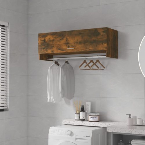  füstös tölgy színű szerelt fa ruhásszekrény 100 x 32,5 x 35 cm