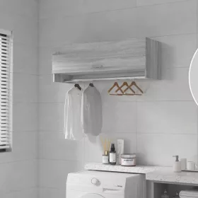    szürke sonoma színű szerelt fa ruhásszekrény 100 x 32,5 x 35 cm