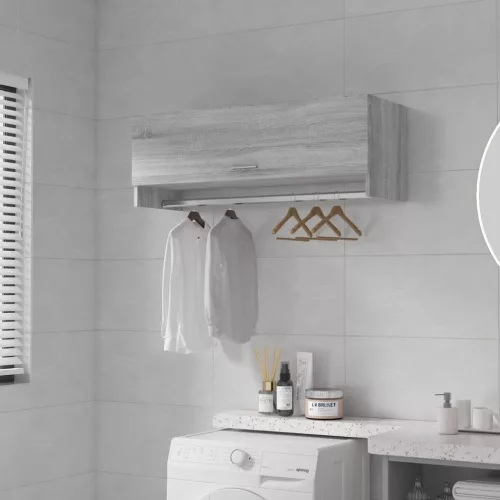  szürke sonoma színű szerelt fa ruhásszekrény 100 x 32,5 x 35 cm