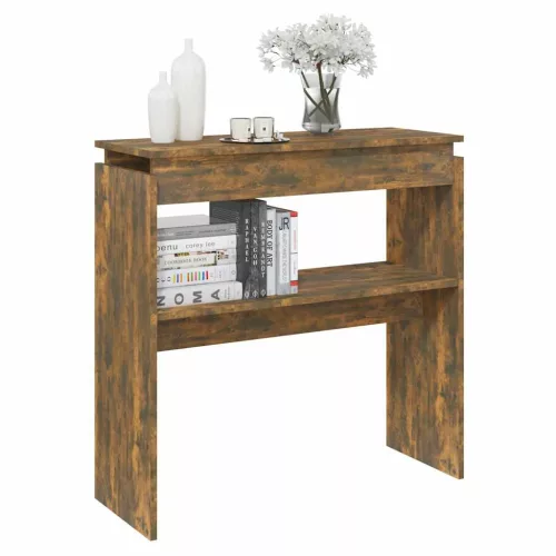  füstös tölgy színű szerelt fa tálalóasztal 80 x 30 x 80 cm