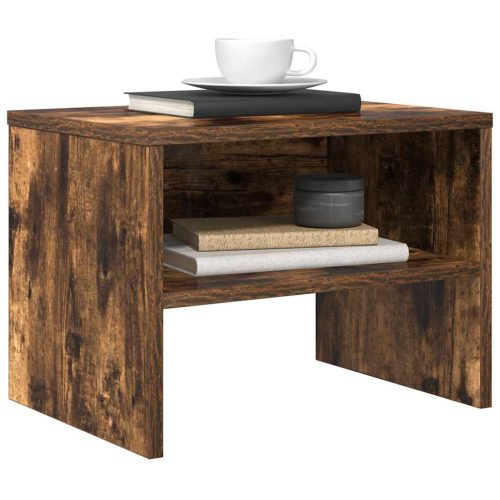  füstös tölgy színű szerelt fa éjjeliszekrény 40 x 30 x 30 cm