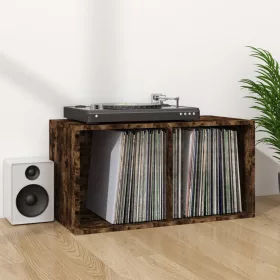   füstös tölgy színű szerelt fa lemeztároló doboz 71 x 34 x 36 cm
