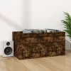  füstös tölgy színű szerelt fa lemeztároló doboz 71 x 34 x 36 cm