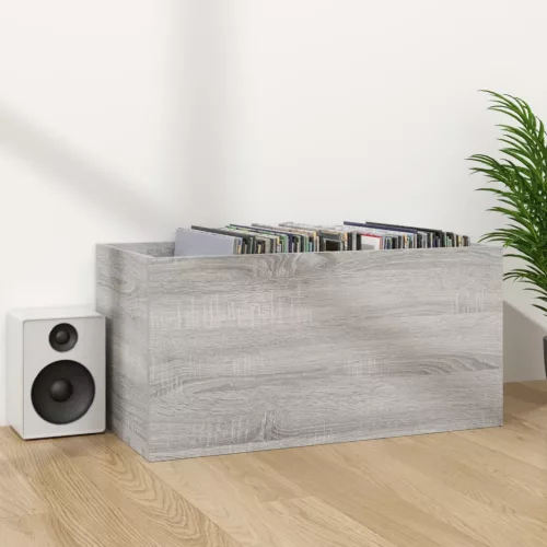  szürke sonoma színű szerelt fa lemeztároló doboz 71x34x36 cm