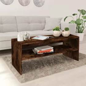    füstös tölgy színű szerelt fa dohányzóasztal 100 x 40 x 40 cm