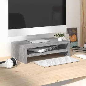    szürke sonoma színű szerelt fa monitorállvány 42x24x13 cm