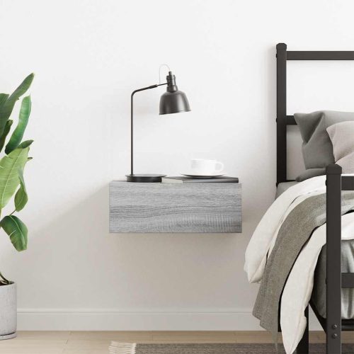  szürke sonoma színű fa fali éjjeliszekrény 40 x 30 x 15 cm