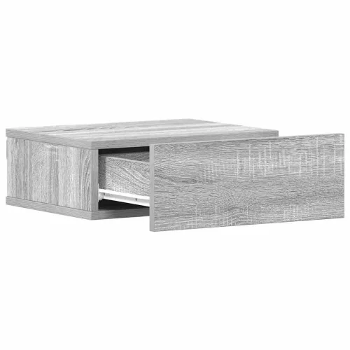  2 db szürke-sonoma szerelt fa függő éjjeliszekrény 40x30x15 cm