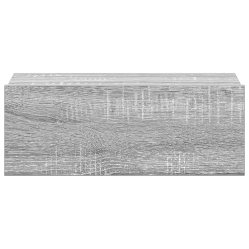  2 db szürke-sonoma szerelt fa függő éjjeliszekrény 40x30x15 cm