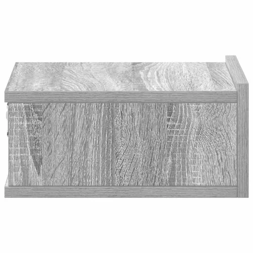  2 db szürke-sonoma szerelt fa függő éjjeliszekrény 40x30x15 cm