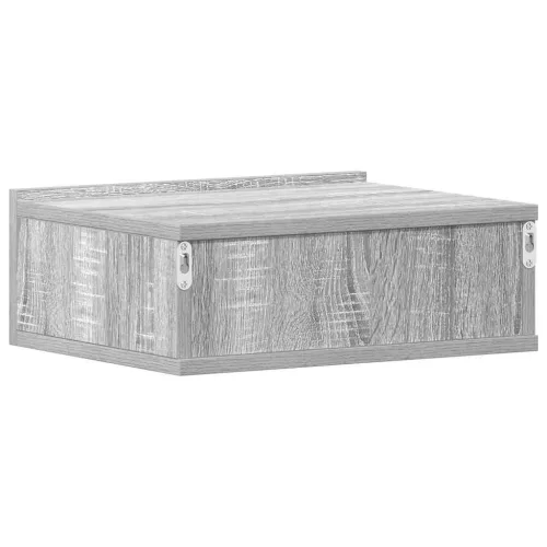  2 db szürke-sonoma szerelt fa függő éjjeliszekrény 40x30x15 cm