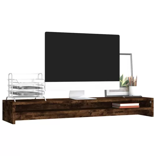  füstös tölgy színű szerelt fa monitorállvány 100 x 24 x 13 cm