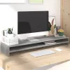  szürke sonoma színű szerelt fa monitorállvány 100 x 24 x 13 cm