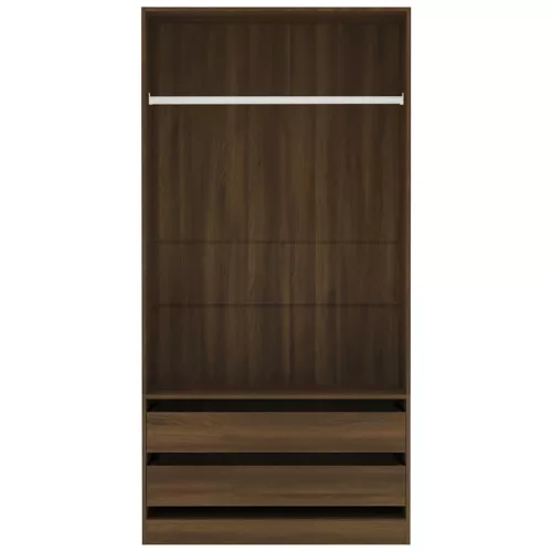  barna tölgy színű szerelt fa ruhásszekrény 100 x 50 x 200 cm