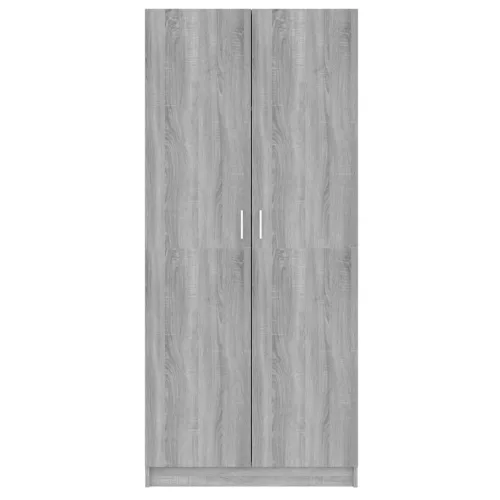  szürke sonoma színű szerelt fa ruhásszekrény 80 x 52 x 180 cm