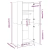  szürke sonoma színű szerelt fa ruhásszekrény 80 x 52 x 180 cm