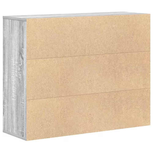  szürke sonoma színű szerelt fa tálalószekrény 88x30x70 cm