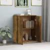  füstös tölgy színű szerelt fa tálalószekrény 60 x 30 x 75 cm