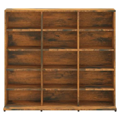  füstös tölgy színű szerelt fa CD-szekrény 100 x 23 x 89,5 cm