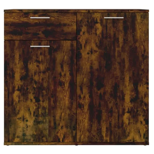  füstös tölgy színű szerelt fa tálalószekrény 80x36x75 cm