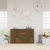  füstös tölgy színű szerelt fa tálalószekrény 120 x 36 x 69 cm