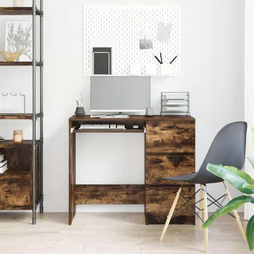  füstös tölgy színű szerelt fa íróasztal 90 x 45 x 76 cm