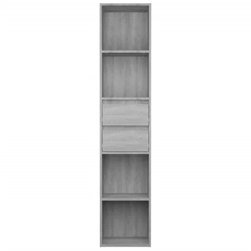  szürke sonoma színű szerelt fa könyvszekrény 36 x 30 x 171 cm