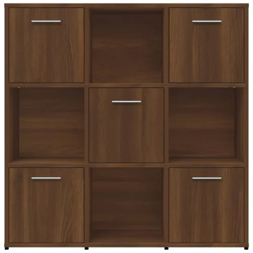  barna tölgyszínű szerelt fa könyvszekrény 90 x 30 x 90 cm