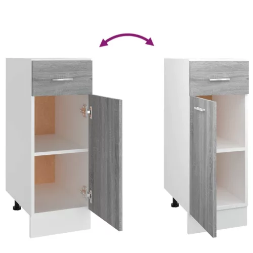  “Lyon” szürke sonoma szerelt fa fiókos alsószekrény