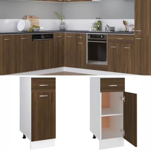  “Lyon” barna tölgy színű szerelt fa fiókos alsószekrény