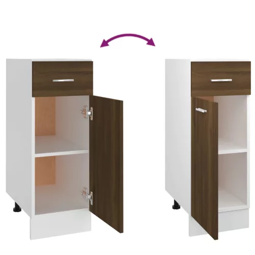  “Lyon” barna tölgy színű szerelt fa fiókos alsószekrény