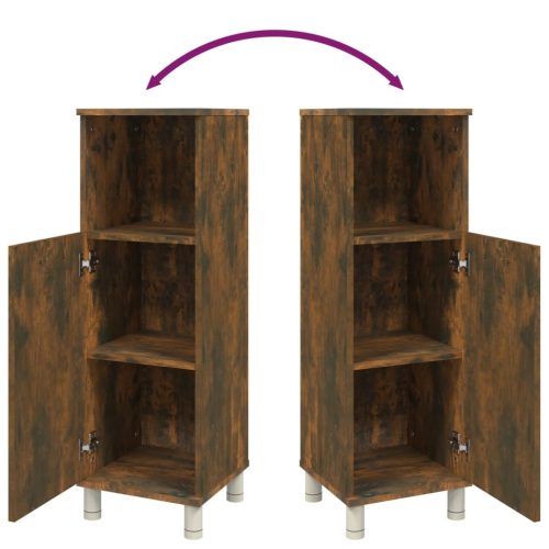  füstös tölgy színű szerelt fa fürdőszobaszekrény 30x30x95 cm