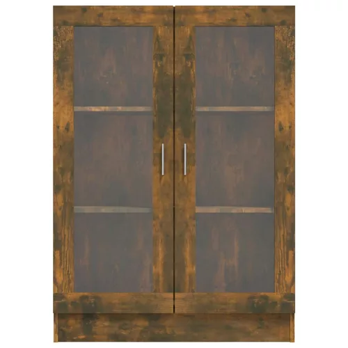  füstös tölgyszínű szerelt fa vitrinszekrény 82,5x30,5x115 cm