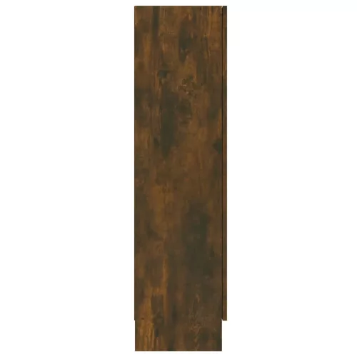  füstös tölgyszínű szerelt fa vitrinszekrény 82,5x30,5x115 cm