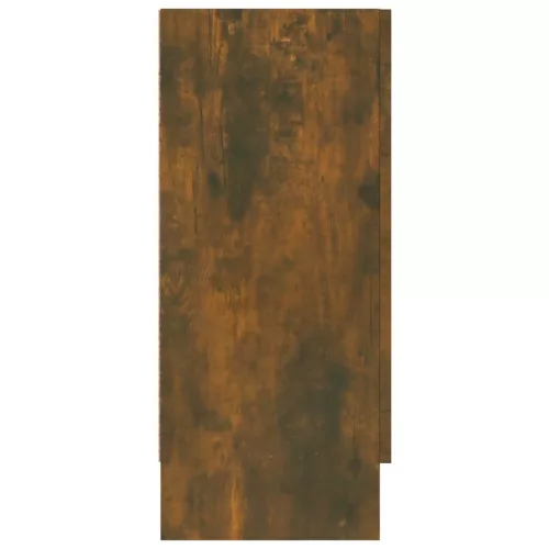  füstös tölgy színű szerelt fa vitrinszekrény 120 x 30,5 x 70 cm