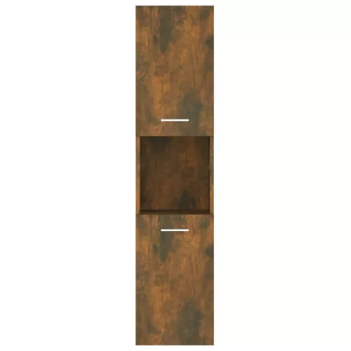  füstös tölgy színű szerelt fa fürdőszobaszekrény 30x30x130 cm