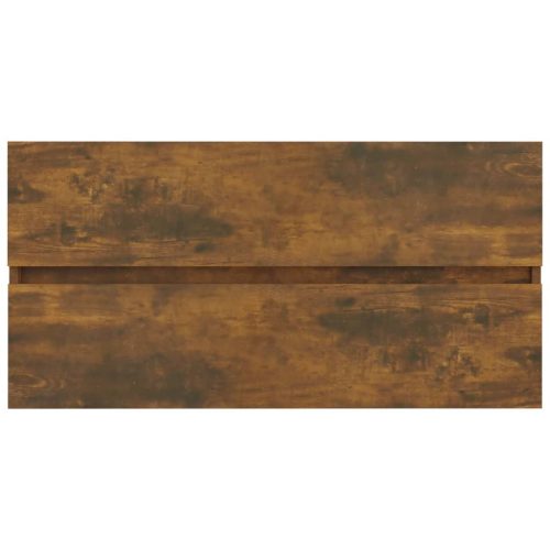  füstös tölgy színű szerelt fa mosdószekrény 90 x 38,5 x 45 cm