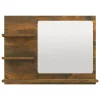  füstös tölgy színű szerelt fa fürdőszobatükör 60 x 10,5 x 45 cm