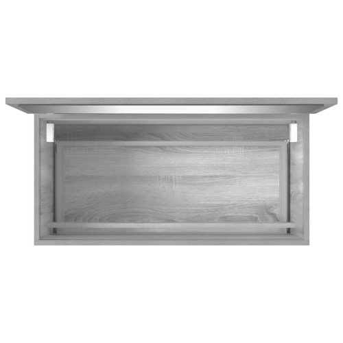  2 részes szürke sonoma színű szerelt fa fürdőszobai bútorszett