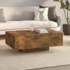  füstös tölgy színű szerelt fa dohányzóasztal 85 x 55 x 31 cm