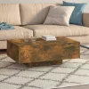  füstös tölgy színű szerelt fa dohányzóasztal 85 x 55 x 31 cm