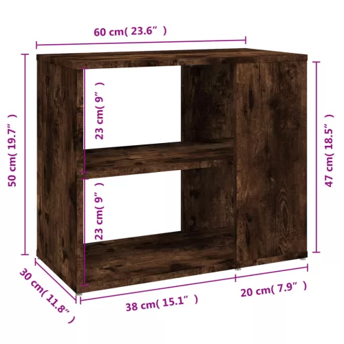  füstös tölgy színű szerelt fa kisszekrény 60 x 30 x 50 cm