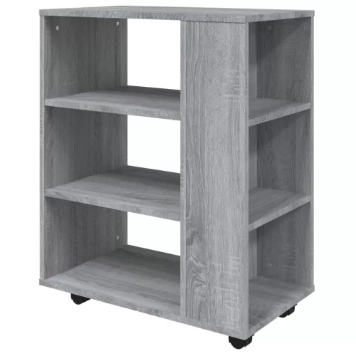  szürke sonoma színű szerelt fa kerekes szekrény 60 x 35 x 75 cm