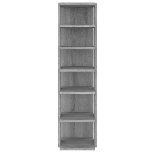  2 db szürke sonoma színű szerelt fa cipőtartó 27,5x27x102 cm