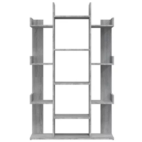  szürke sonoma színű szerelt fa könyvszekrény 86 x 25,5 x 140 cm